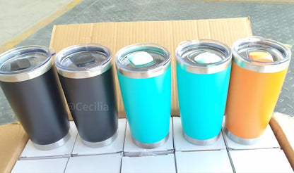 25 Pack 50 Pack China Warehouse 20oz Yeti Style powder coated coffee car tumblers with Magnetic lids double wall stainless steel cups for laser engraving