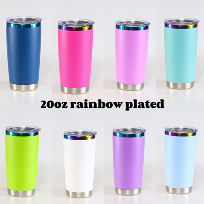 20oz 30oz Gold/Rainbow Plated Car Tumblers for Laser Engraved 50Pack China Warehouse