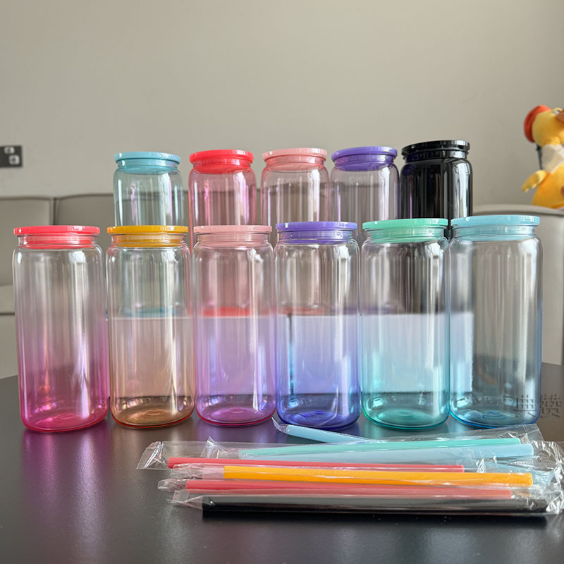 BPA Free 20oz Clear Jelly Ombre Color Plastic Can for Uv DTF Wraps 50Pack China Warehouse