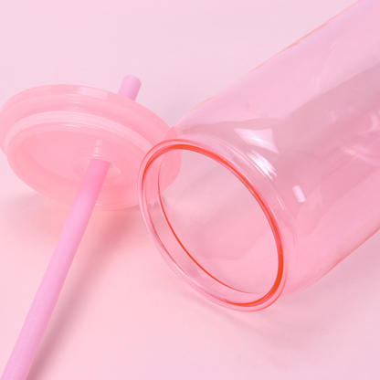 BPA Free 20oz Clear Jelly Ombre Color Plastic Can for Uv DTF Wraps 50Pack China Warehouse