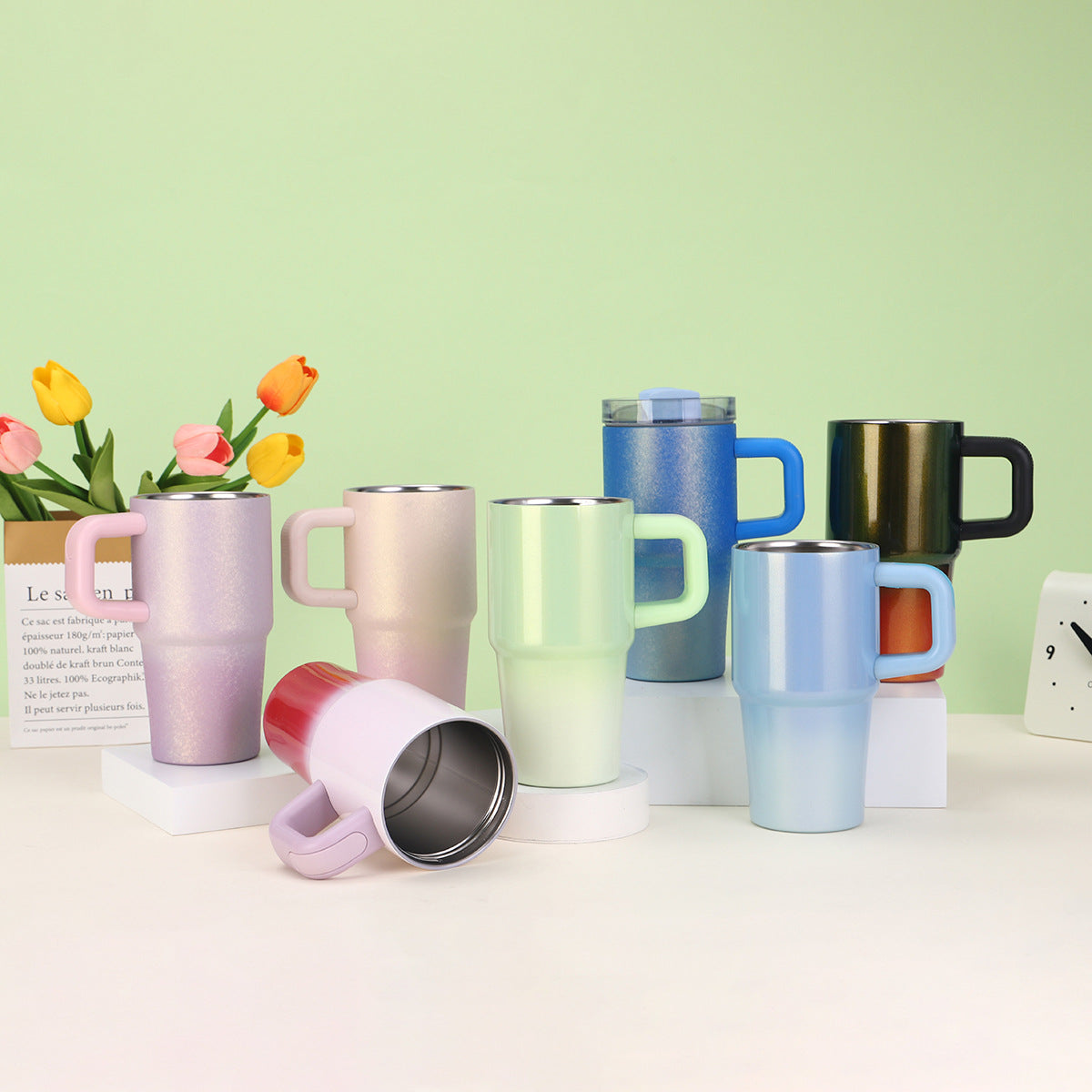 Kids 20oz Shimmer and Rough Glitter Stainless Steel Mugs for Laser Engraved 25 Pack China Warehouse
