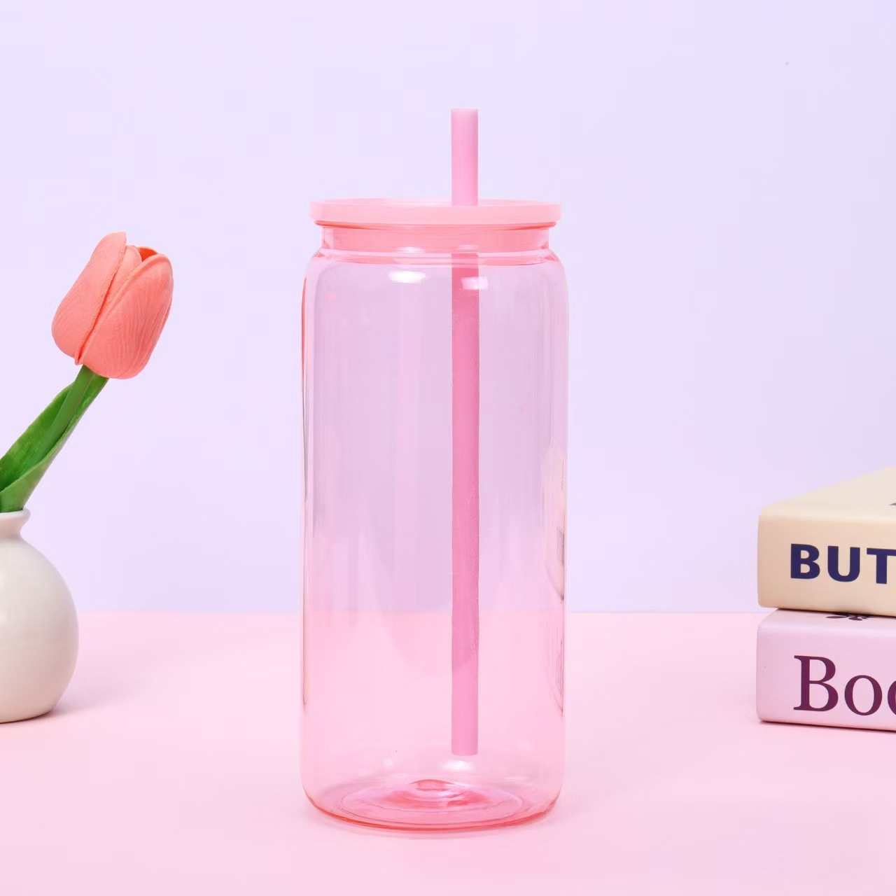 BPA Free 20oz Clear Jelly Ombre Color Plastic Can for Uv DTF Wraps 50Pack China Warehouse