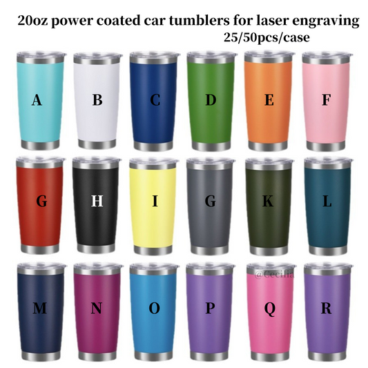 20oz Powder Coated Car Tumblers Leak Proof Sliding Lids for Laser Engraving 25Pack 50Pack China Warehouse