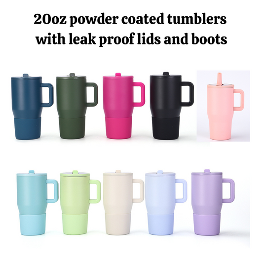 20oz 30oz Powder Coated Tumblers with Leak Proof Lids for Laser Engraving 10 Colors