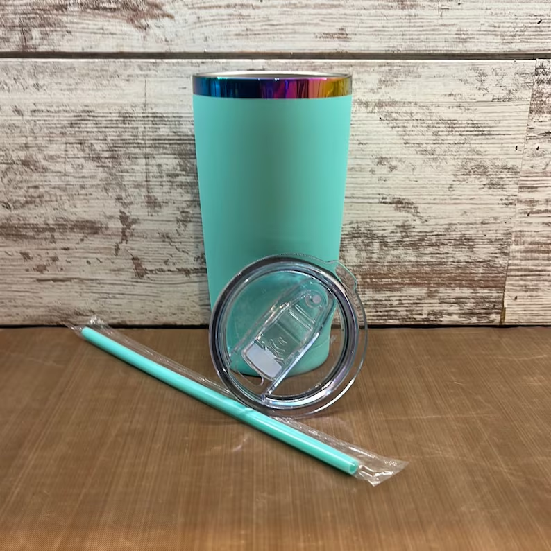 Men 20oz Rainbow Plated Powder Coating Car Tumblers for Laser Engraving 25Pack USA Warehouse