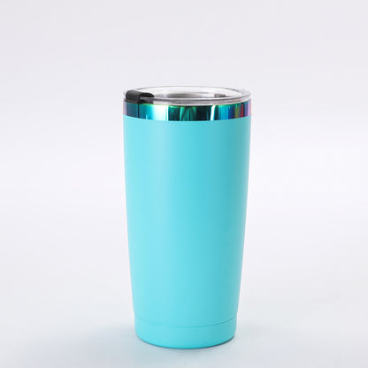 20oz Rainbow Plated Car Tumblers Seven Color Mix with Leak Proof Lids 25 Pack China Warehouse