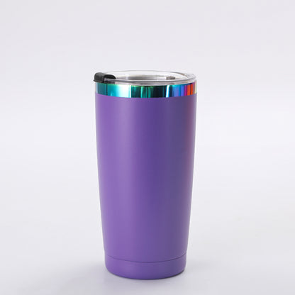 20oz Rainbow Plated Car Tumblers Seven Color Mix with Leak Proof Lids 25 Pack China Warehouse