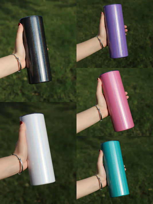 20oz Shimmer Color Blank Sublimation Skinny Straight Tumblers 25Pack China Warehouse