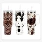 40oz 3D Leopard Print Tumblers with Handle Insulated Vacuum Stainless Steel Travel Mugs 20Pack China Warehouse