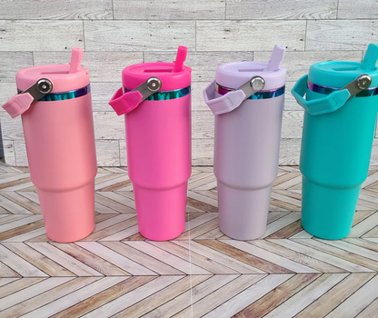 🌈 30oz Rainbow Underneath Flip Straw Water Bottoles Iceflow Tumblers for Laser Engrvaing 20Pack USA Warehouse