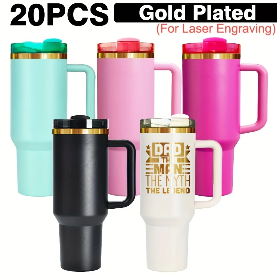 💛 H2.0 40oz Gold Plated Quencher Tumblers for Laser Engrvaing 20Pack USA Warehouse