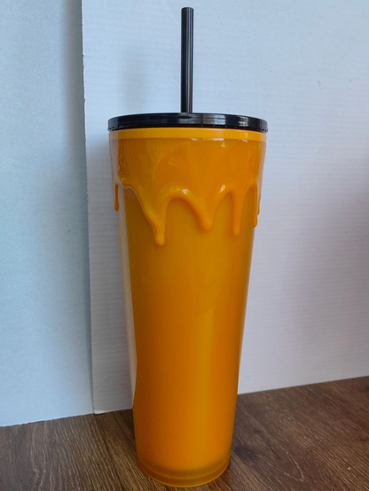 24oz Halloween Lava Glow In The Dark Plastic Cups with Coloful Lids and Straw Suitable for UV DTF Wraps 20Pack China