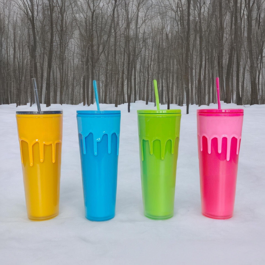 24oz Halloween Lava Glow In The Dark Plastic Cups with Coloful Lids and Straw Suitable for UV DTF Wraps 20Pack China
