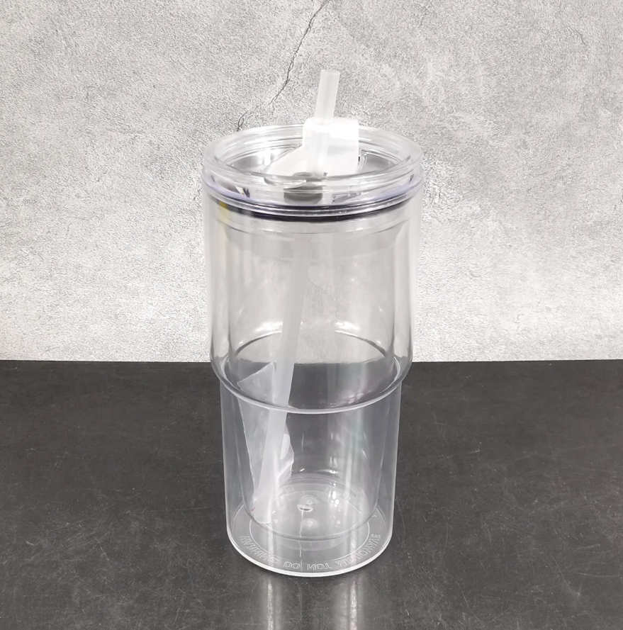 24oz Snow Globe Plastic Cups Pre-drilled Hole and with Plug 25 Pack USA Warehouse