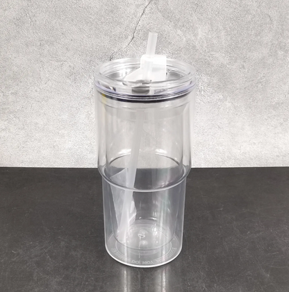 24oz Snow Globe Plastic Cups Pre-drilled Hole and with Plug 25 Pack USA Warehouse