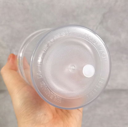 24oz Snow Globe Plastic Cups Pre-drilled Hole and with Plug 25 Pack USA Warehouse