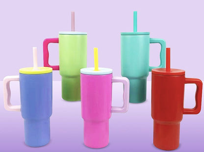 24oz Powder Coating Tumblers with Handle for Laser Engraving 25 Pack China Warehouse