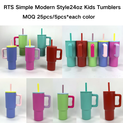 24oz Powder Coating Tumblers with Handle for Laser Engraving 25 Pack China Warehouse
