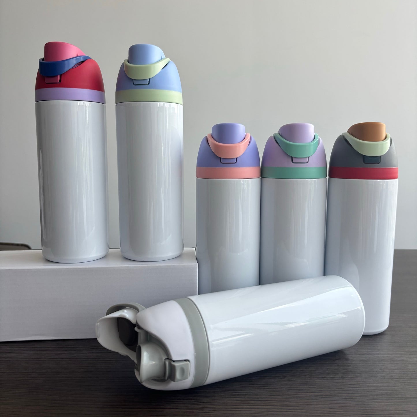 24oz White Blank Subliamtion Water Bottles with Leak Proof Lids 24 Pack China Warehouse