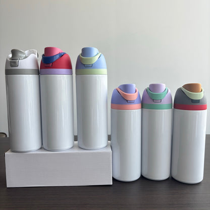 24oz White Blank Subliamtion Water Bottles with Leak Proof Lids 24 Pack China Warehouse