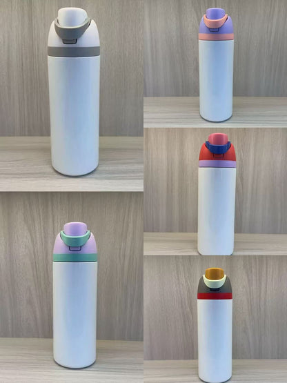 24oz White Blank Subliamtion Water Bottles with Leak Proof Lids 24 Pack China Warehouse