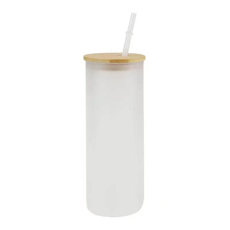 25oz Blank Sublimation Clear Frosted Skinny Glass Can With Bamboo Plastic Lids 25Pack China Warehouse