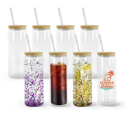25oz Snow Globe Pre Drilled Sublimation Glass Can with Wooden Lids 25Pack USA Warehouse