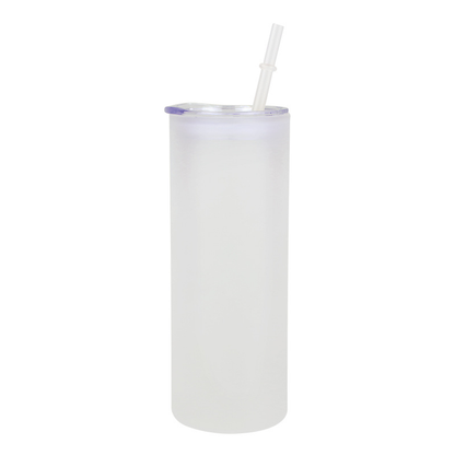 25oz Blank Sublimation Clear Frosted Skinny Glass Can With Bamboo Plastic Lids 25Pack China Warehouse