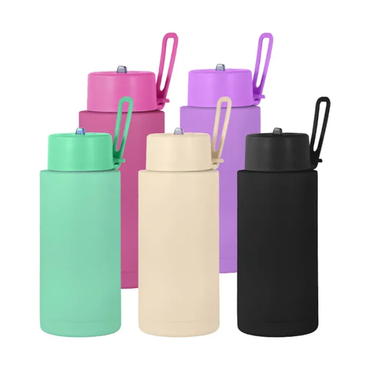 34oz FrankGreen Outdoor Powder Coated Water Bottles with Silicone Handle 25Pack USA Warehouse