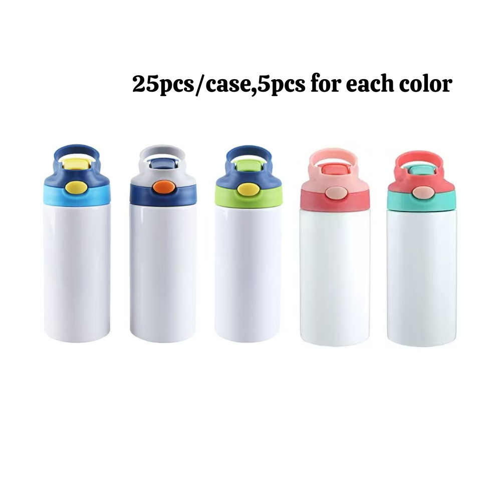 12oz Blank Sublimation Straight Tumblers for Kids Double Wall Stianless Steel Water Bottles for School 25Pack 30Pack USA Warehouse