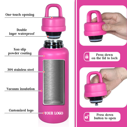 25Pack Outdoor 26oz Press To Open The Lids Powder Coated Stainless Steel Water Bottles for Laser Engraved