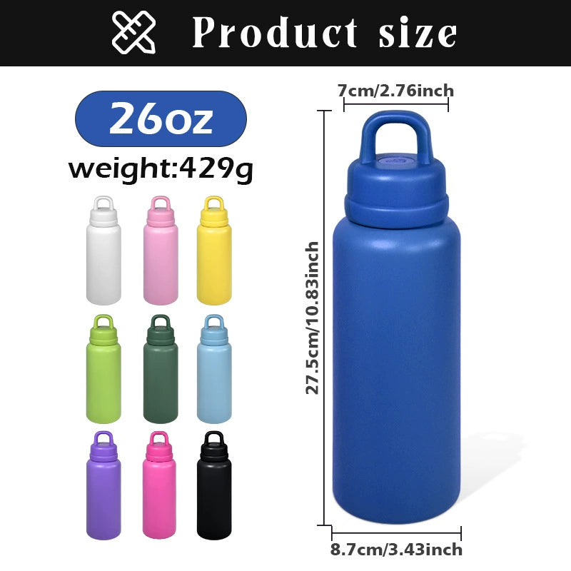 25Pack Outdoor 26oz Press To Open The Lids Powder Coated Stainless Steel Water Bottles for Laser Engraved