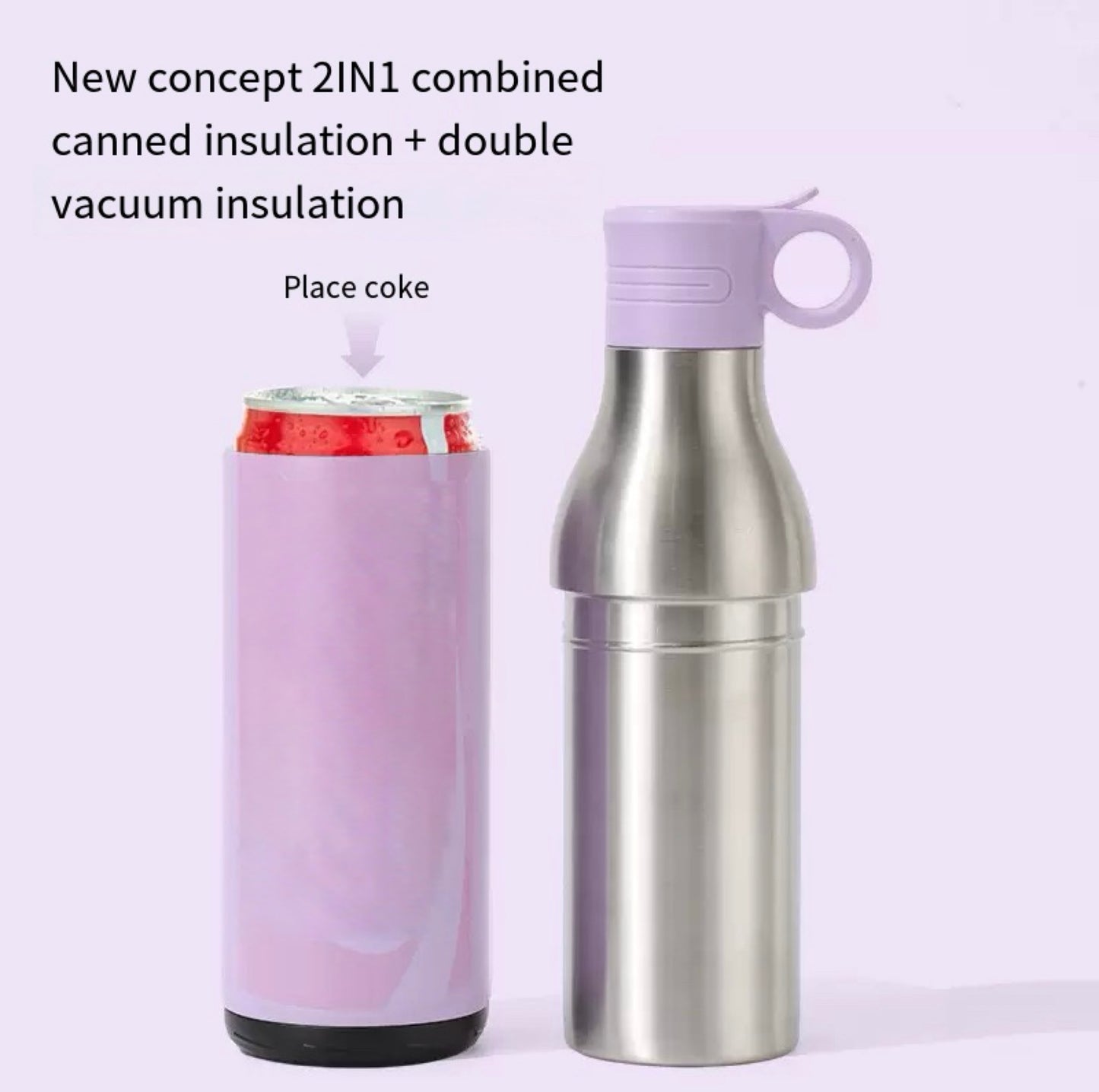 17oz Powder Coated 2 In One Cooler Can Tumblers with Portable Lids for Laser Engraving 25Pack China Warehouse