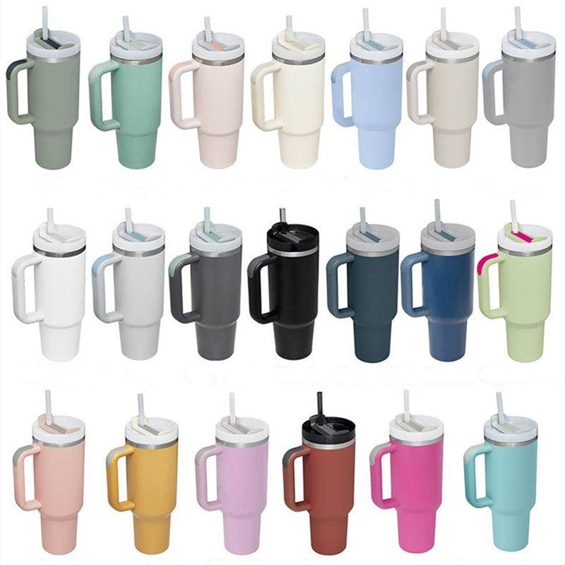 20 Pack China Warehouse H2.0 40oz Stainless Steel Tumblers with Handle for Laser Engraving Choose Color You Like Same As Stanley Shape