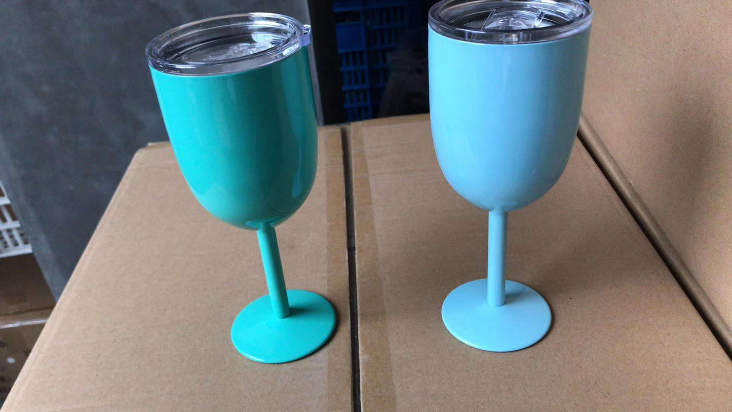 10oz Stainless Steel Wine Glasses for Laser Engraved 25 Pack China Warehouse