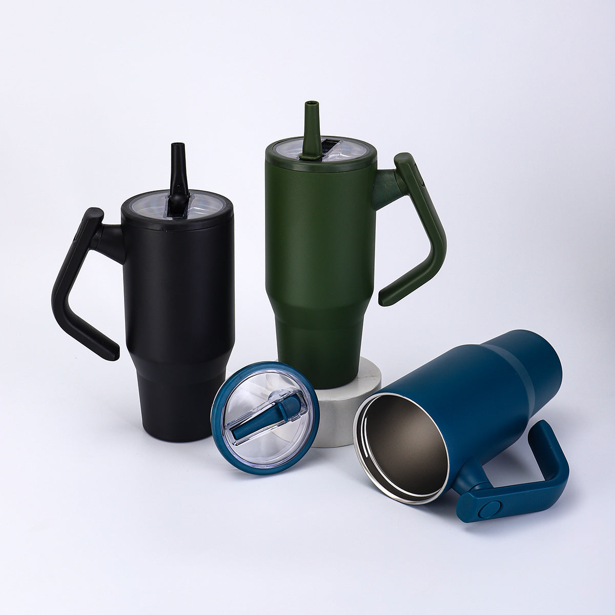 30oz 40oz Powder Coated Rotatable Handle Tumblers for Laser Engraved 20 Pack China Warehouse