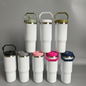 30oz Glossy White Sublimation Water Bottles With Flip Straw Lids 20 Pack China Warehouse