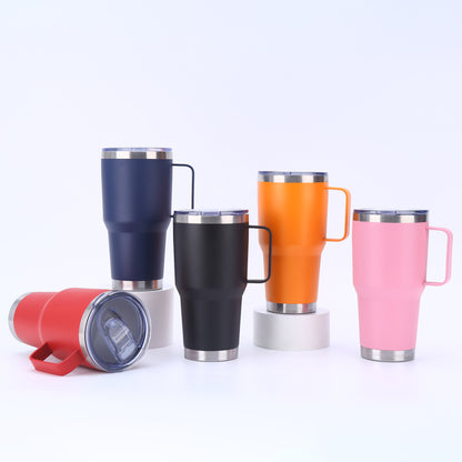 20oz 30oz Powder Coated Stainless Steel Mugs with Handle for Laser Engraving 25 Pack China Warehouse