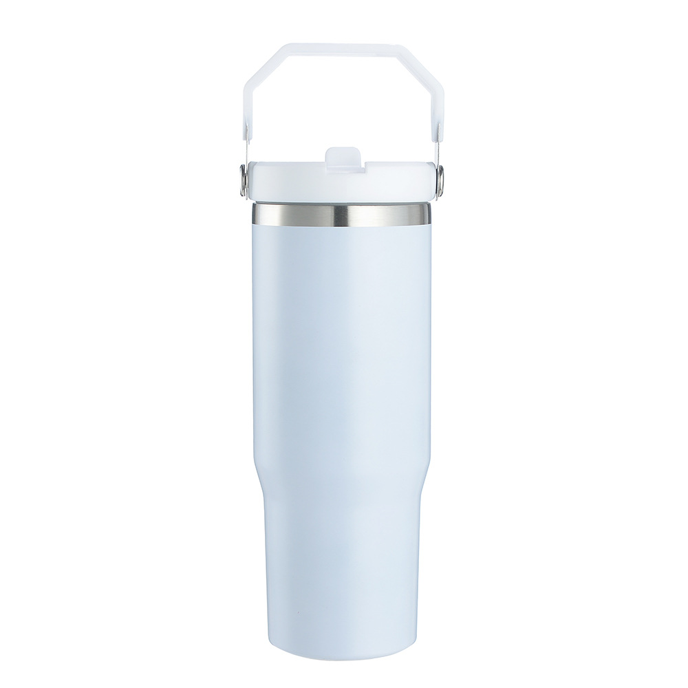30oz Matt Color Flip Straw Subliamation Tumblers Double Wall Metal Water Bottles 25Pack China Warehouse
