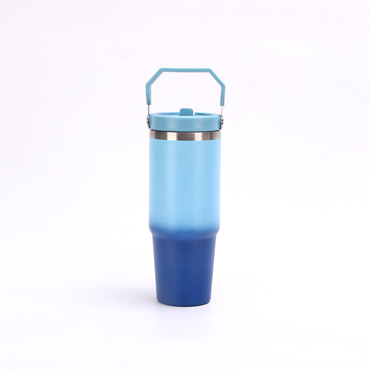 30oz Ombre Color Powder Coating Flip Straw Lids Water Bottles for Laser Engrvaed 25Pack China Warehouse