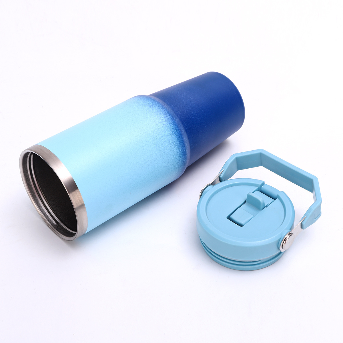 30oz Ombre Color Powder Coating Flip Straw Lids Water Bottles for Laser Engrvaed 25Pack China Warehouse