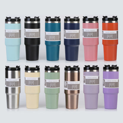 30oz Powder Coated Flip Straw Water Bottles for Laser Engraved with Three Style Lids 25 Pack China Warehouse