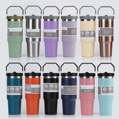 30oz Powder Coated Flip Straw Water Bottles for Laser Engraved with Three Style Lids 25 Pack China Warehouse