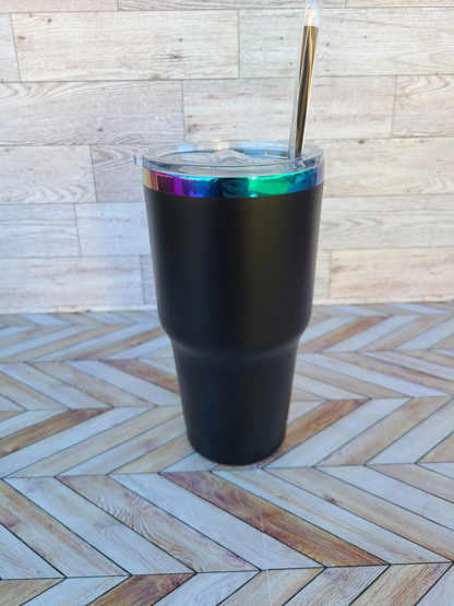 30oz Powder Coated Vacuum Insulated Rainbow Plated Car Tumblers for Laser Engraving 25Pack China Warehouse