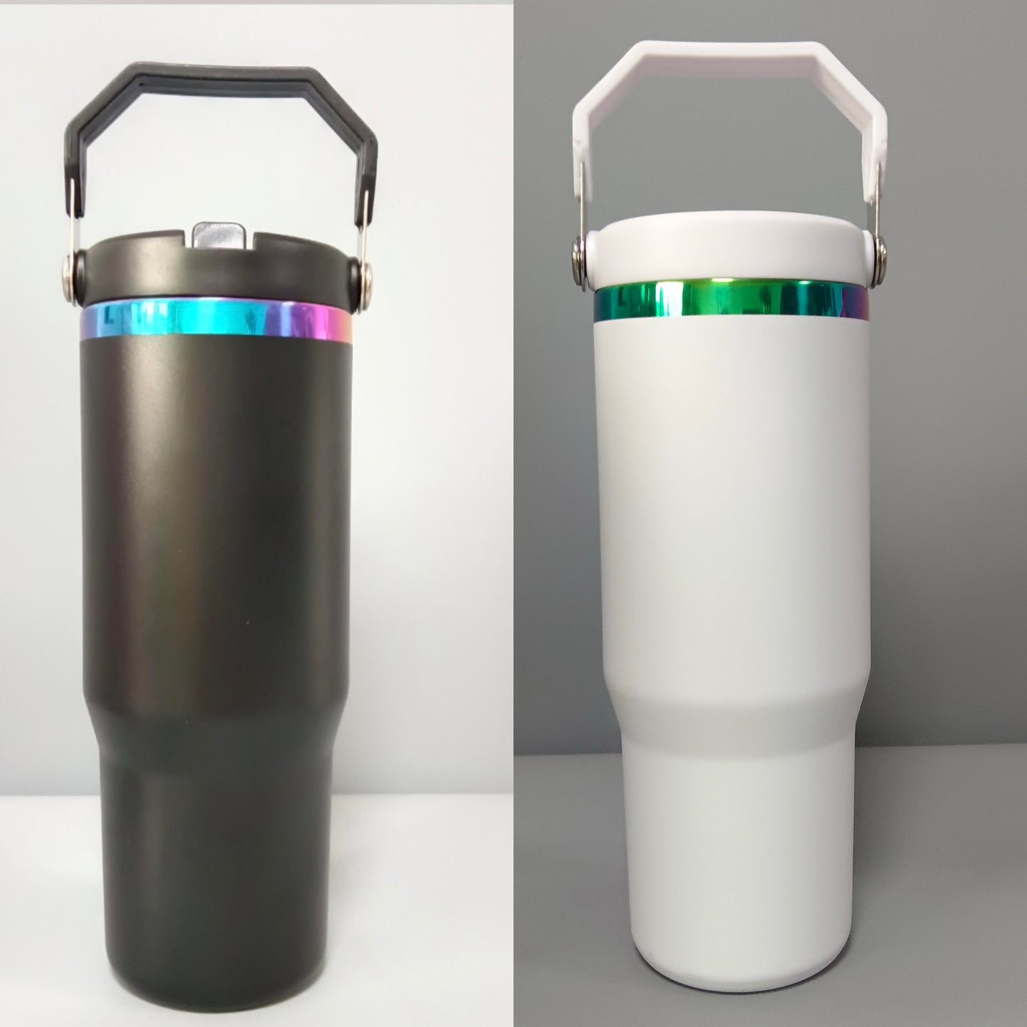 🌈 30oz Rainbow Underneath Flip Straw Water Bottoles Iceflow Tumblers for Laser Engrvaing 20Pack USA Warehouse