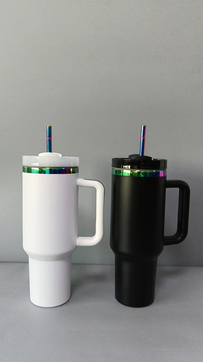 H2.0 30oz Rainbow Plated Power Coated Quencher Tumblers for Laser Engraving 20Pack China Warehouse