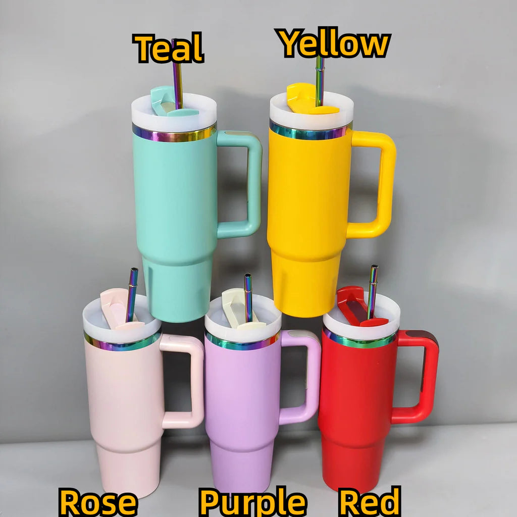 H2.0 30oz Rainbow Plated Power Coated Quencher Tumblers for Laser Engraving 20Pack China Warehouse