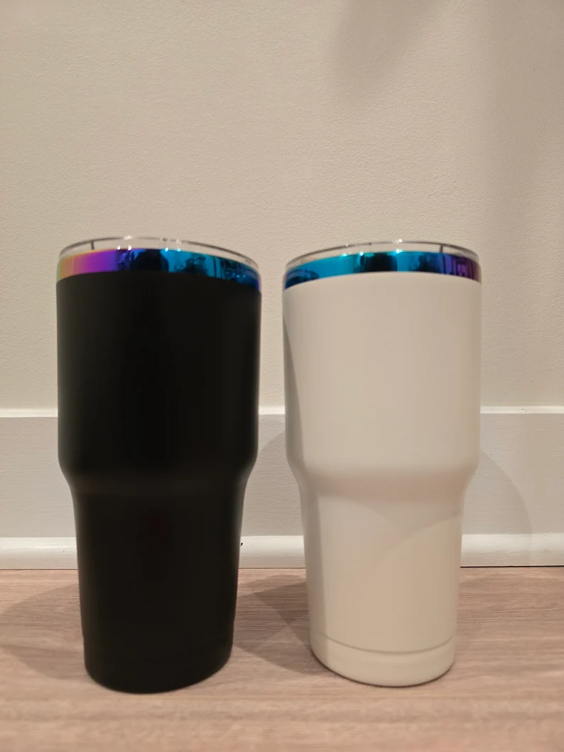30oz Powder Coated Vacuum Insulated Rainbow Plated Car Tumblers for Laser Engraving 25Pack China Warehouse