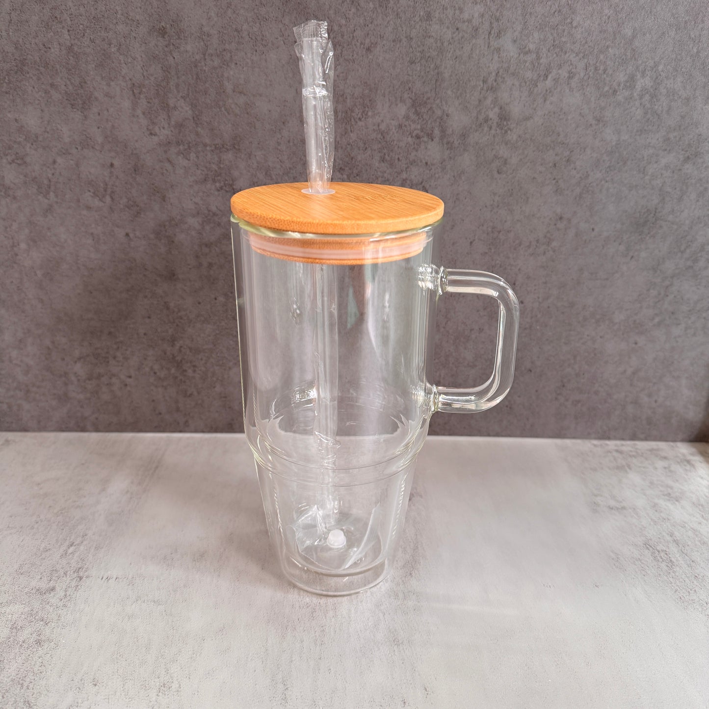 32oz 40oz Snow Globe Glass Can with Handle for Sublimation Pre Drilled Hole and with Plug 12Pack China Warehouse