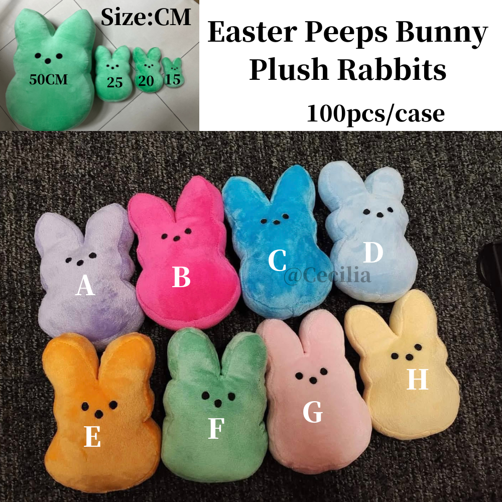 100 Pack Easter Bunny Stuffed Animal Cute Carrot Peep Bunny Doll Easter Basket Stuffers Rabbits Animal Easter Bunny Plush Doll Toy Desktop Sofa Decor